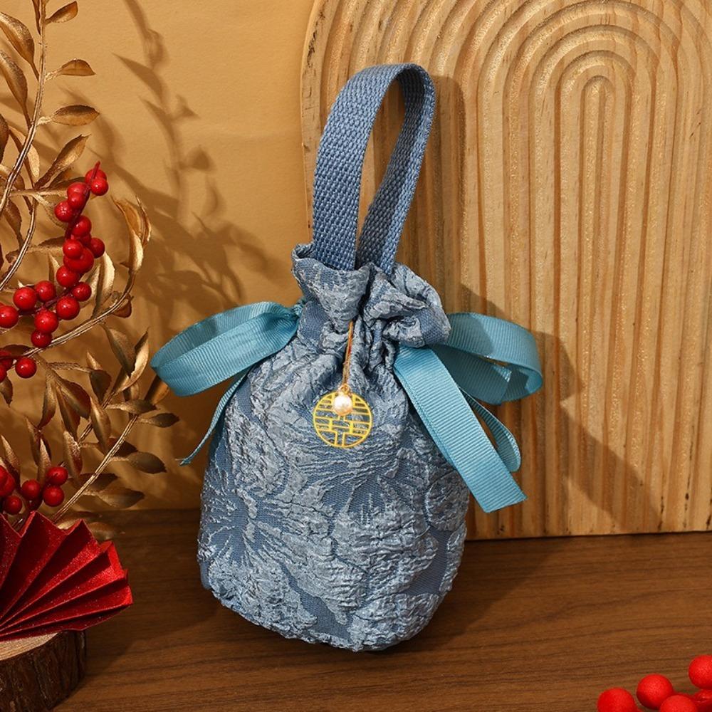 Cloth Wedding Candy Bag Embossed Flowers Engagement Gift Packing Bag  Engagement/Wedding