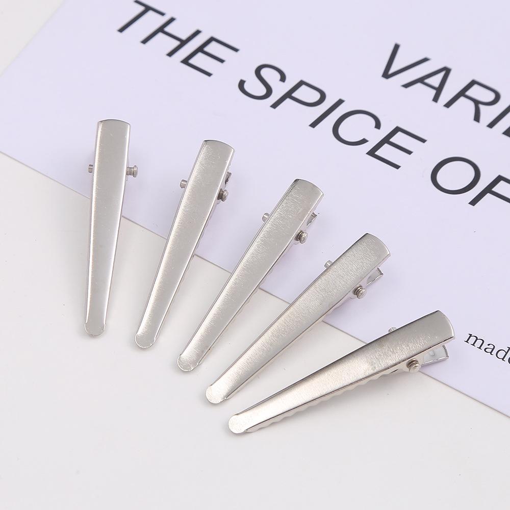 Stylish Silver Duckbill Clip | Handmade Jewelry Accessory | Fishmouth Thin Square Kids' Pointed Hair Clip