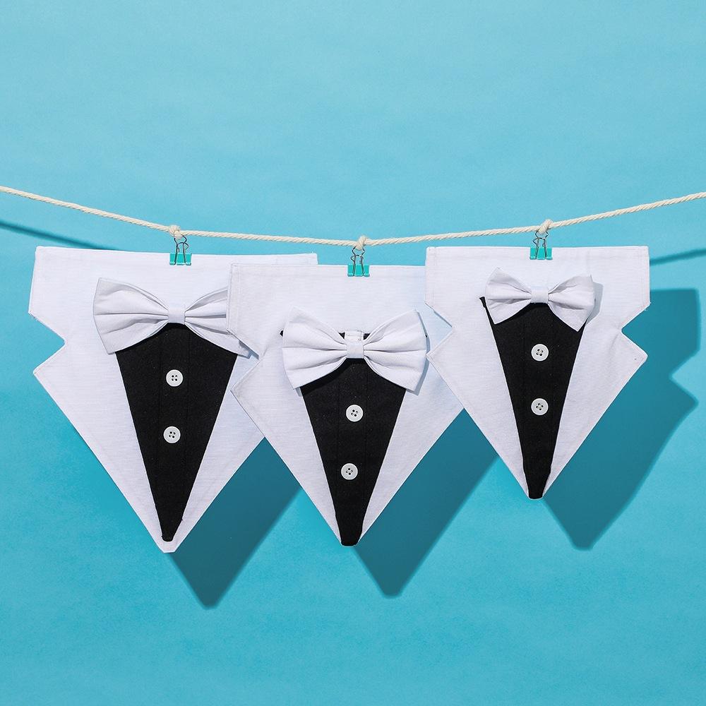 Tanpopo Pet Supplies New Designer Luxury Dog Bow Tie Collar Tuxedo Suit Wedding Triangle Scarf Bandana Party Costume Accessories
