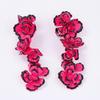 Bohemian fashion and elegance contrasting color metal flower pendant earrings light luxury versatile daily wear women