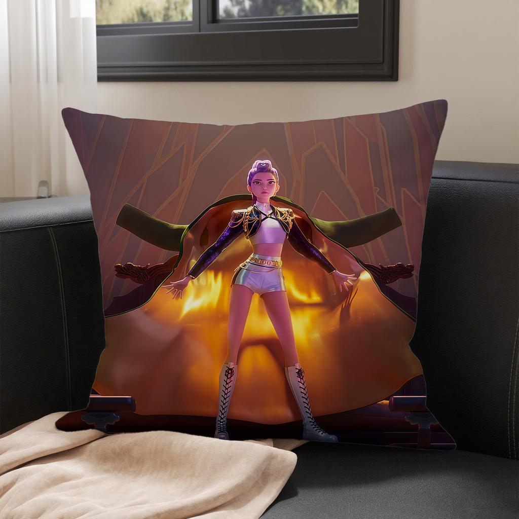 KPop Demon Hunters The fantasy world on the pillowcase: cartoon characters and cute pet patterns, fashion home decoration