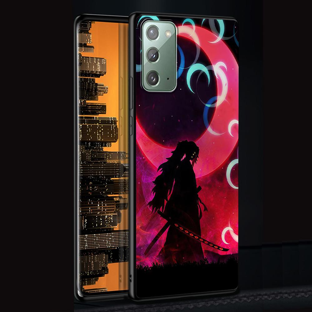 Demon Slayer Case for Samsung Galaxy Note 20 Ultra 10 Lite 9 8 A53 A52 A12 S22 S21 FE S20 Plus Silicone Black Anime Phone Cover