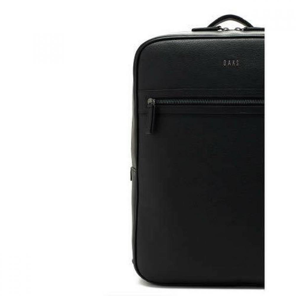 Daks Black Leather Simple Backpack Dbba2e337bk