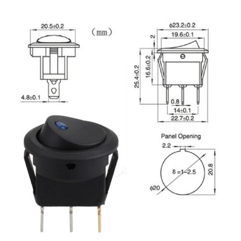 5Pcs 12V Car Van Boat Waterproof ON/OFF Round Rocker Dot LED Light Toggle Switch 5Pcs 12V Car Van Boat Waterproof ON/OFF Round Rocker Dot LED Light Toggle Switch