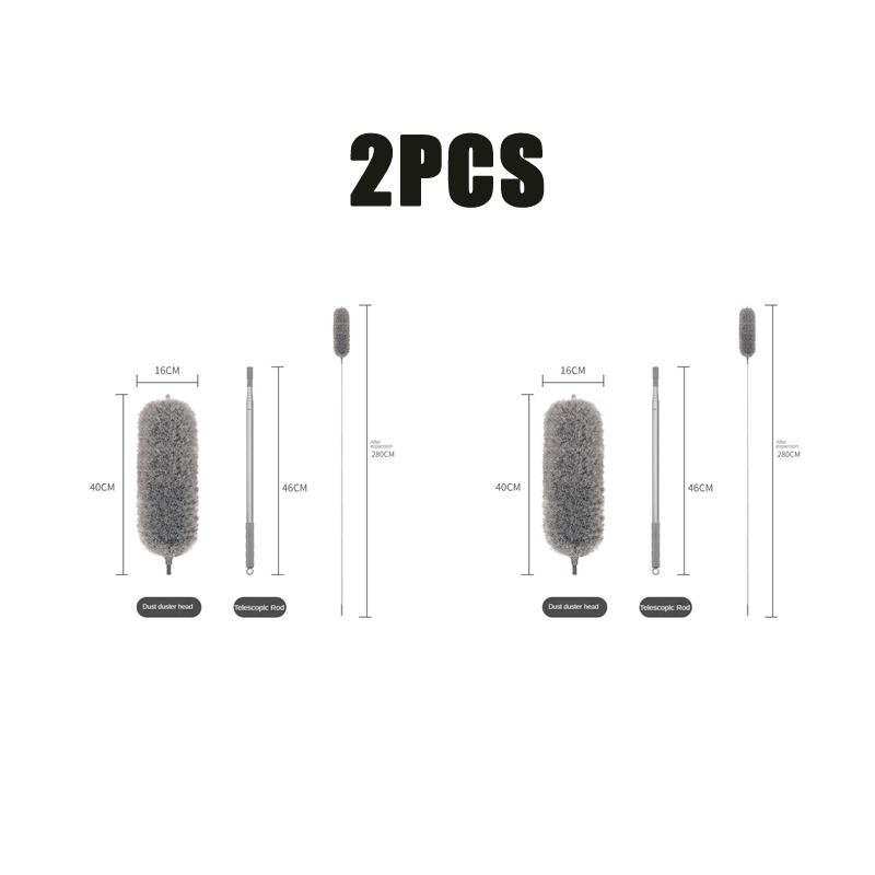 5PCS 2.8m Extended Chicken Hair Duster Retractable Bendable Ceiling Cleaning Broom Household Static Dusting Duster Car Duster