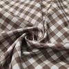 Kitchen Short Curtain Panel with Rod Pocket, Light Filtering Polyester and Gingham Trim for Bath and Cabinet Use