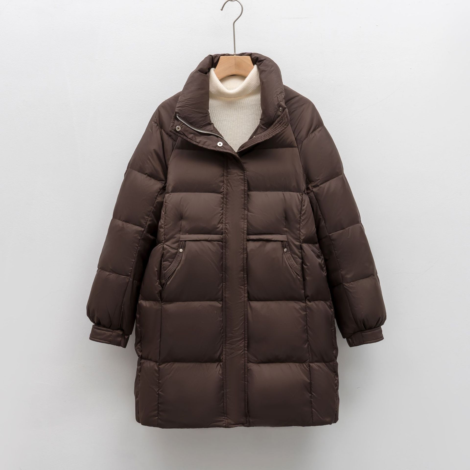 

Fleece winter new medium and long warm loose thickened duck down warm down jacket L