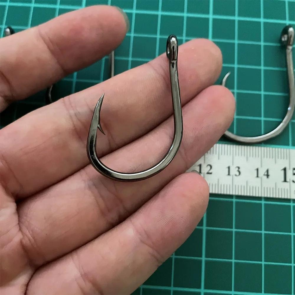 10PCS/Bag 4X Strong Live Bait Hook 3/0 - 11/0 Heavy Duty Saltwater Single Jig Fishhook for Deep Sea Boat Fishing