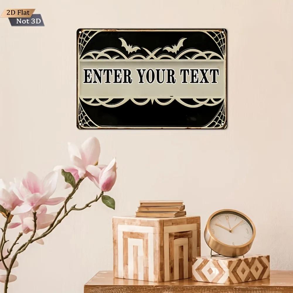 Spider Web Bat 2D Flat Tin Sign Weather Fade Resistant Wall Decor Decorative Home Store Gift
