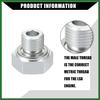 Motoforti Oil Pressure Coolant Adapter Fitting Sensor Adapter for LS Series Engine/Front/Oil Pressure Sensor Adapter/Durable / 1 Set/Silver Tone