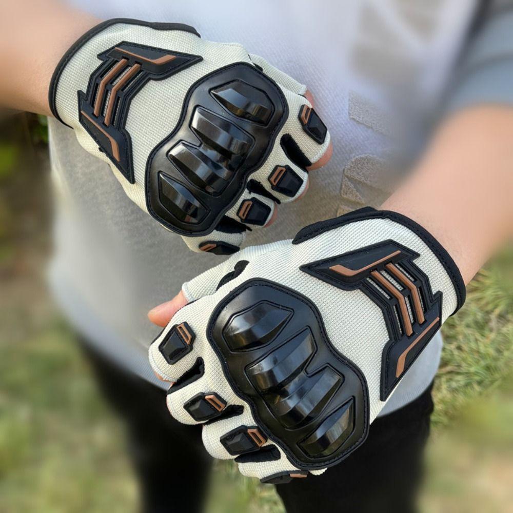 Wear Resistant Half Finger Gloves Anti-Slip Bicycle Gloves Motorcycle Gloves  Outdoor Cycling