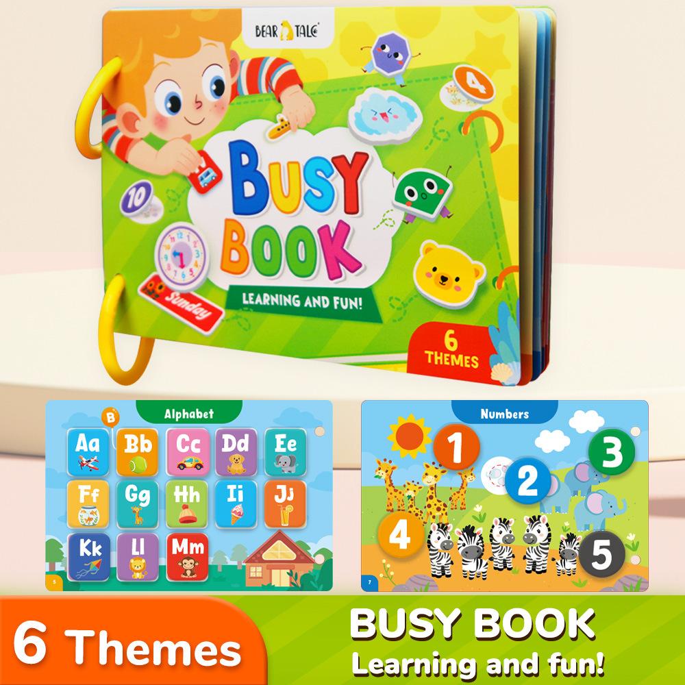 DIY Montessori Busy Book for Toddlers Quiet Book for Kids with 6 Themes Animal Preschool Learning Activities Educational Toys