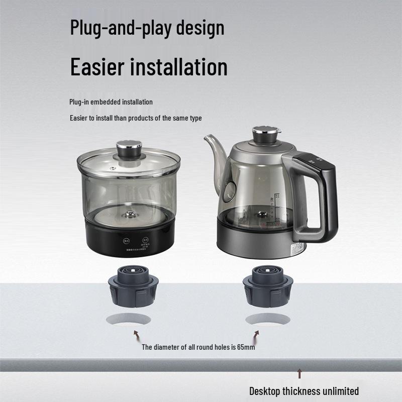 Pure Titanium Automatic Twin Inlet Hot Water Kettle for Tea Table Integration