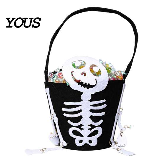 Lightweight Carrying Bag Halloween Trick or Treat Bucket for Kids, Pumpkin Face Ghost Bat Cat Role Play Props Candy Snack Basket, Holder with