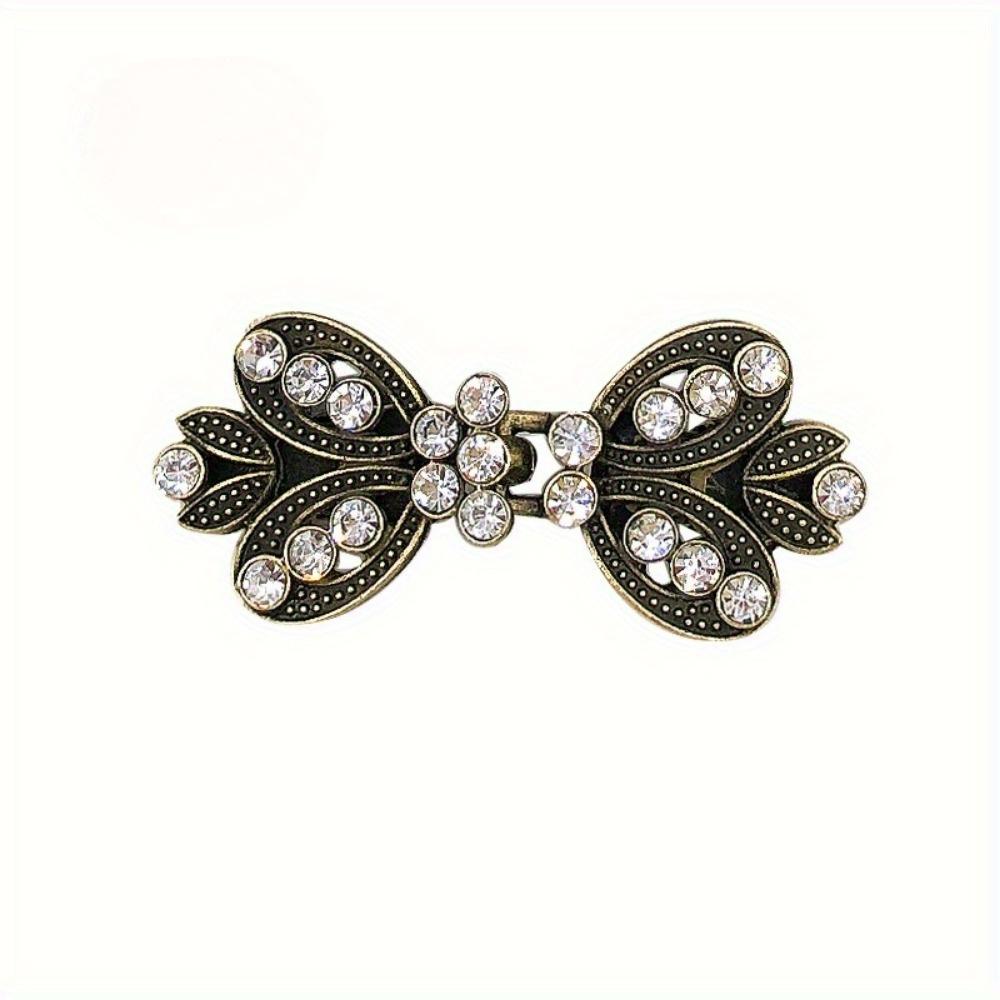 Rhinestone Sweater Clip. Alloy cape & collar clasp for scarves, waist & clothing. Enhances any outfit.