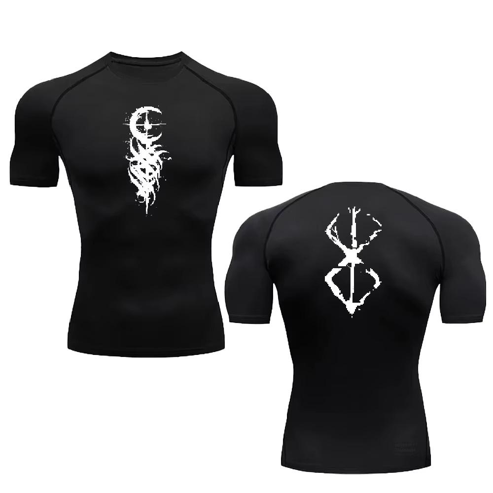 

Men s compression T-shirt, Gym running quick dry fitted sportswear, Men s Fitness breathable printed T-shirt short sleeve 847 XXXL