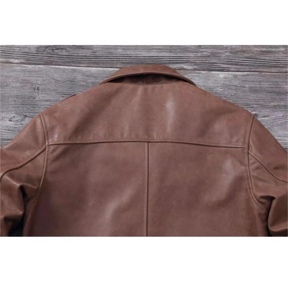 Giacca da caccia in vera pelle di mucca M65 marrone nera cinese taglia uomo cappotto in vera pelle giacche invernali con tasche