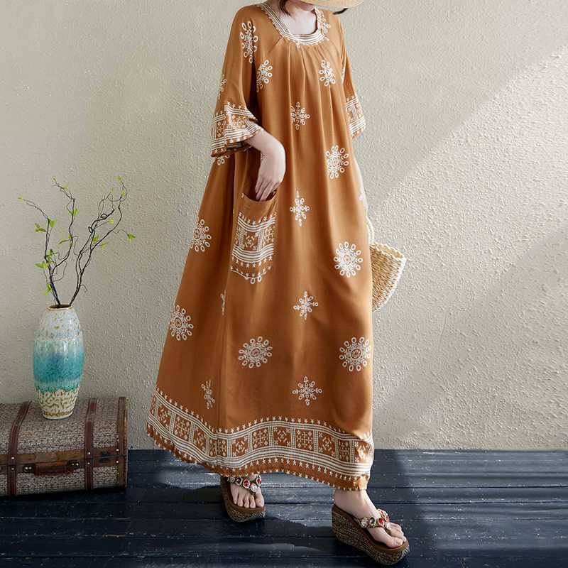 Women's Loose Patterned Slimming Dress