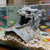 Drachen-Design Aquarium-Höhle 3D-gedruckter Fischtunnel Versteck unter Kies Tunnel mit Sichtfenstern für Betta Garnelen Pleco Corydoras