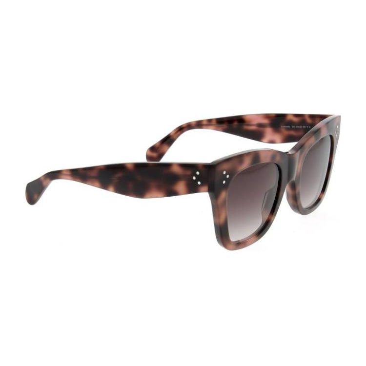 Celine Logo Design Acetate Irregular Shape Sunglasses Unisex Sunglasses Brown CL4004IN55K