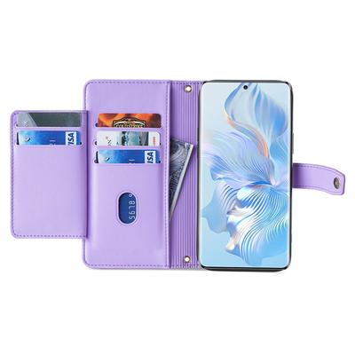 Pouzdro pro Honor Magic6 Pro 5G s kapsou na zip, peněženkou, ochranou proti pádu, koženým krytem na telefon a 2 popruhy