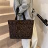 Leopard print women's tote bag large capacity casual Spice girl shoulder bag fitness storage fashion versatile business trip airplane bag