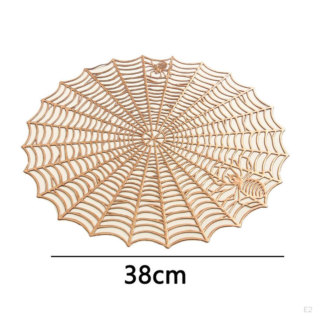 4 Pcs Spider Web Placemats Functional Mat for Halloween