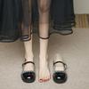 Fashion Color Spelling Woman Flats Black Mary Jane Shoes for Women with Heel Round Toe Original On Offer Trends 2025 Aesthetic Cheap 39