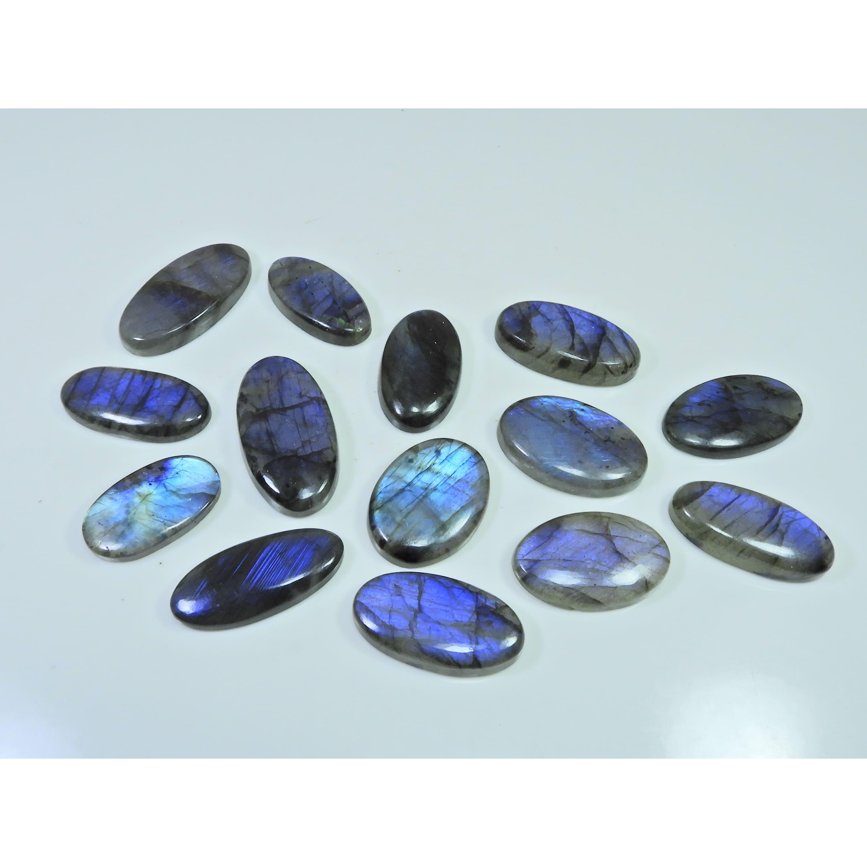 

378 Карат. Натуральный лабрадорит синий ирис овальный кабошон рассыпной драгоценный камень лот 14 шт. LL-1021