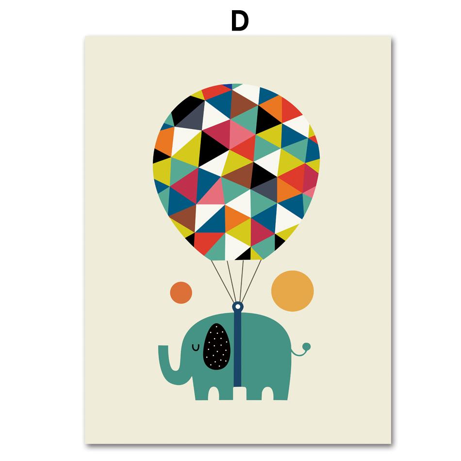 

Мультфильм Слон Жираф Кит Волк Коала Настенная картина на холсте Плакаты на скандинавскую тему и принты настенные панно Декор для детской комнаты 21x30cm No Framed