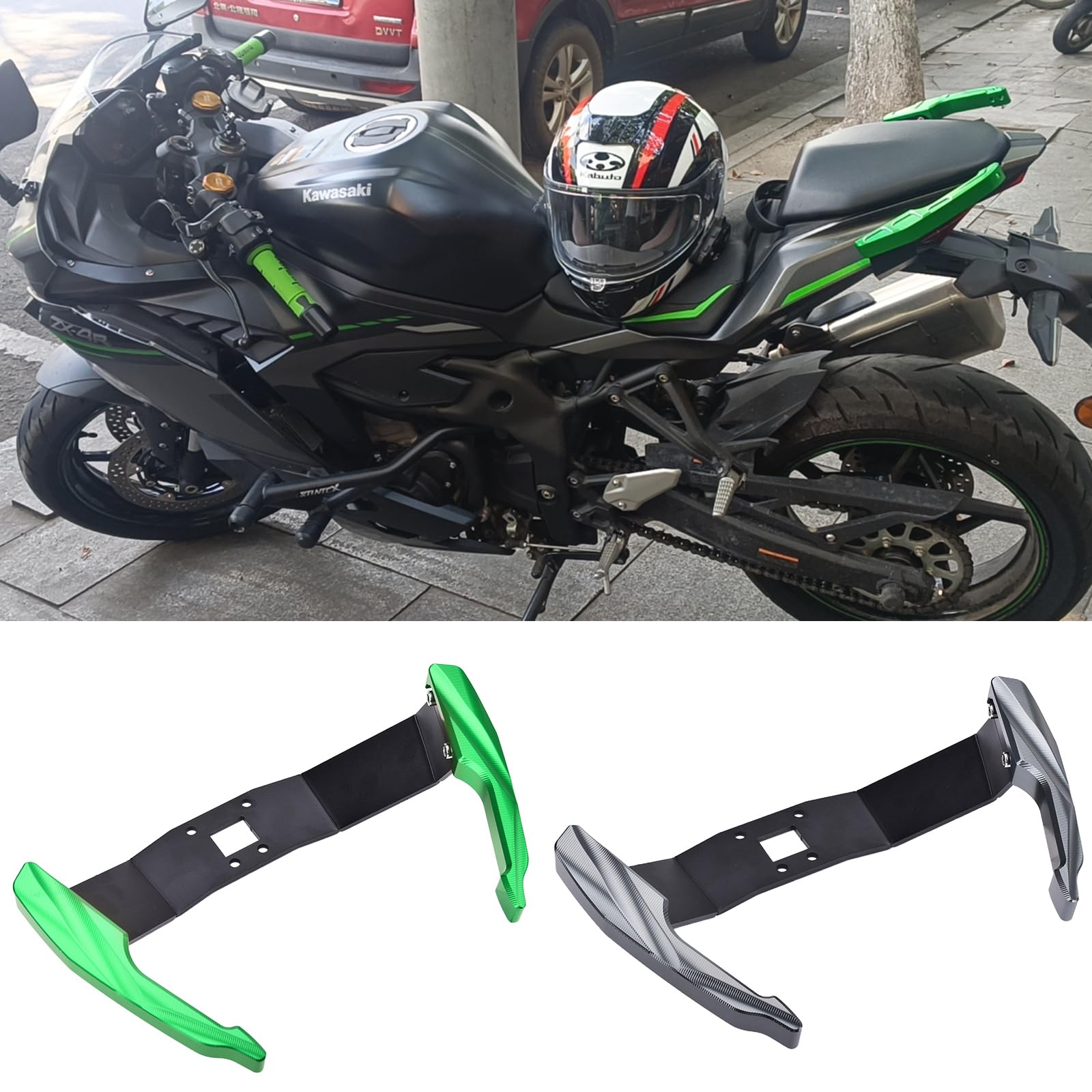 

Motorcycle Assist Grips & Side Grips for Kawasaki ZX-25R/SE, ZX-4R/SE, and ZX-4RR (All Models) (Green)