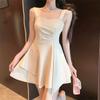 Suspender skirt temperament design sense slim and thin dress women's new irregular waist short skirt summer