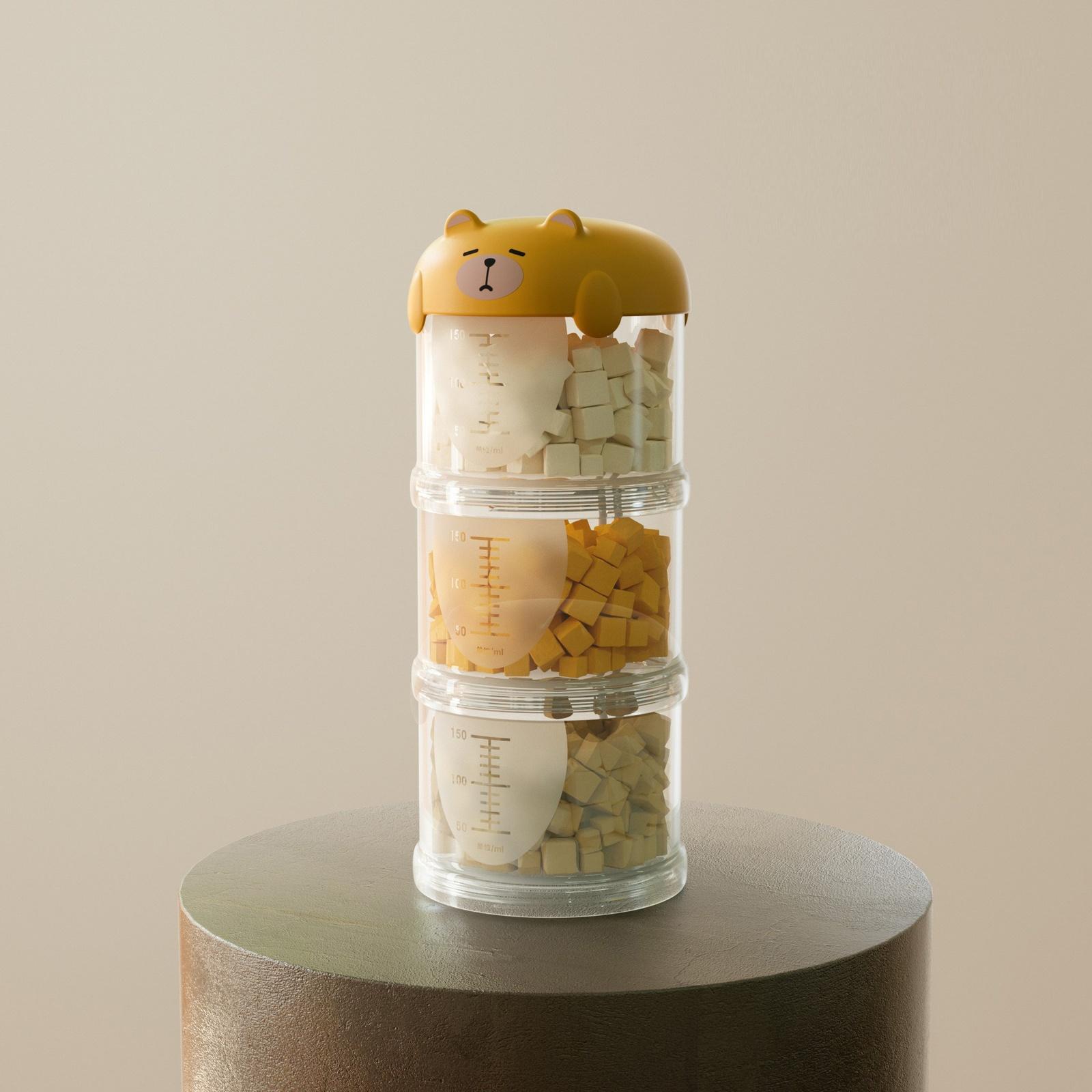 Dog Container - Airtight 3-Layer Pet Food Storage Jar Leak-Proof -Resistant Design one size жёлтый 655₽