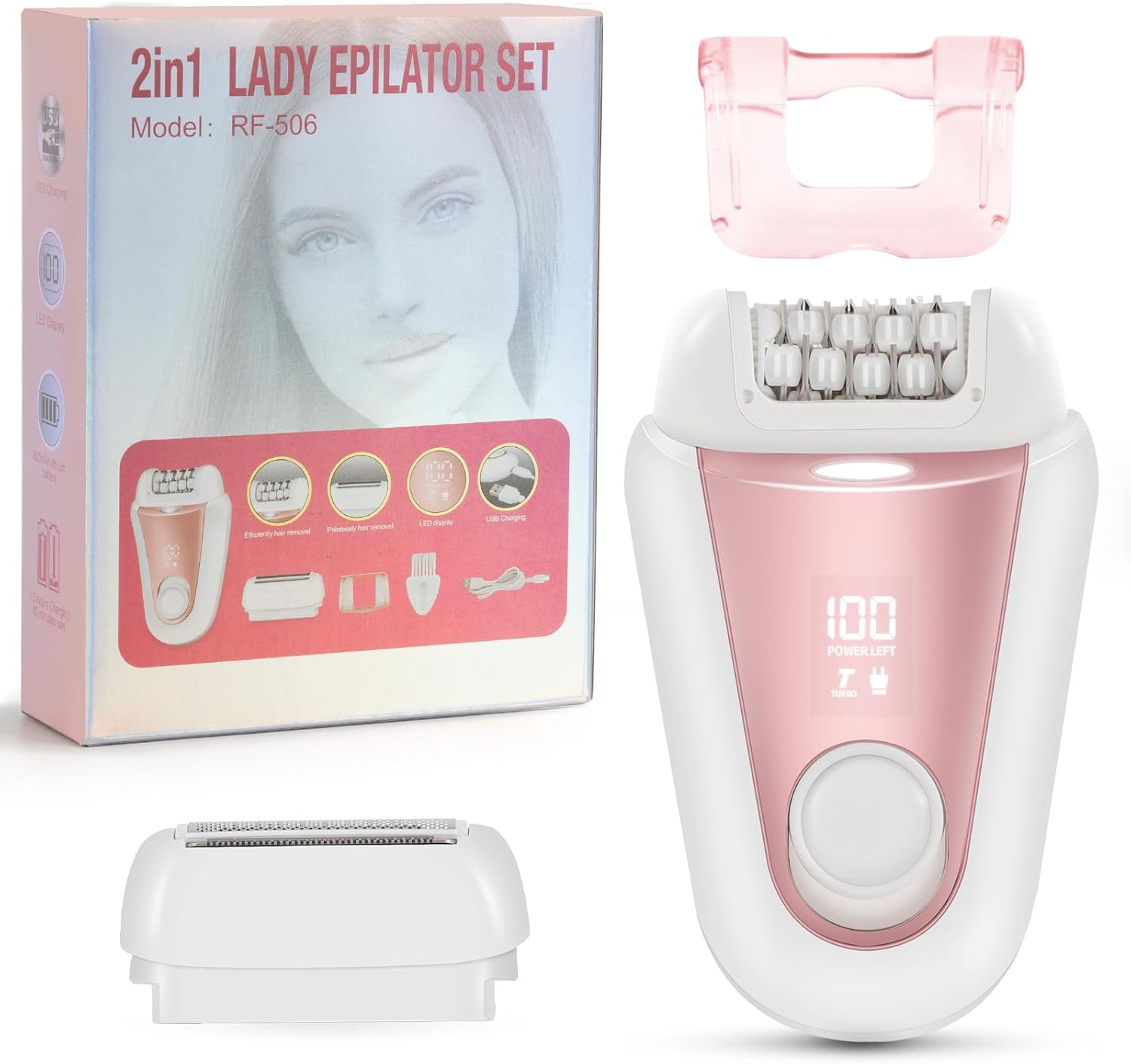

Epilator for Women – Cordless 2-in-1 Hair Removal with 32 Tweezers, Rechargeable Electric Shaver for Legs, Arms & Body United States