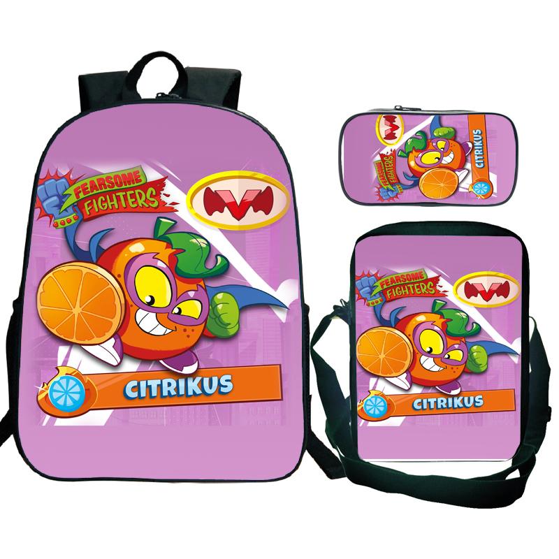 3Pcs/set Superzings Kazoom Kids Backpack Superthings Teenager Students Schoolbag Rucksack Children Laptop Daypack