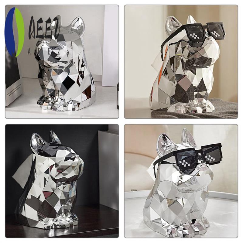 

AEE2-Tissue Box Cover French Bulldog Shaped Facial Tissue Dispenser Paper Cover For Bathroom Living Room серебряный