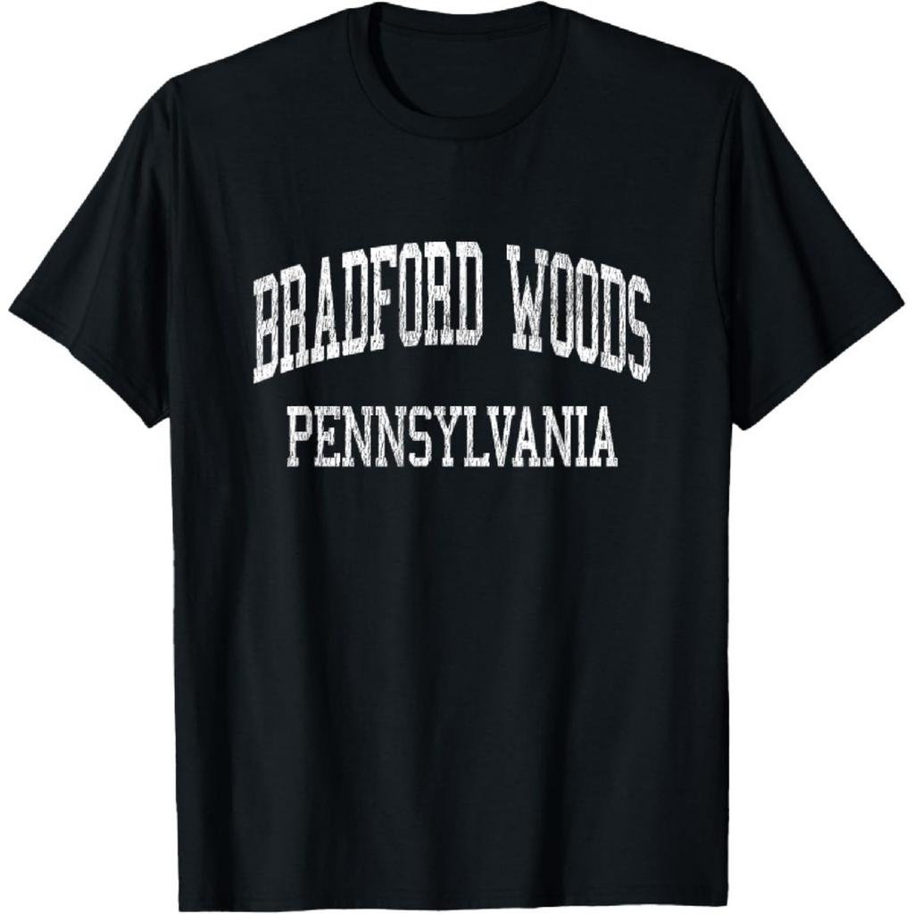 Bradford Woods Pensylvánie PA Vintage Atletický Sportovní Design Tričko