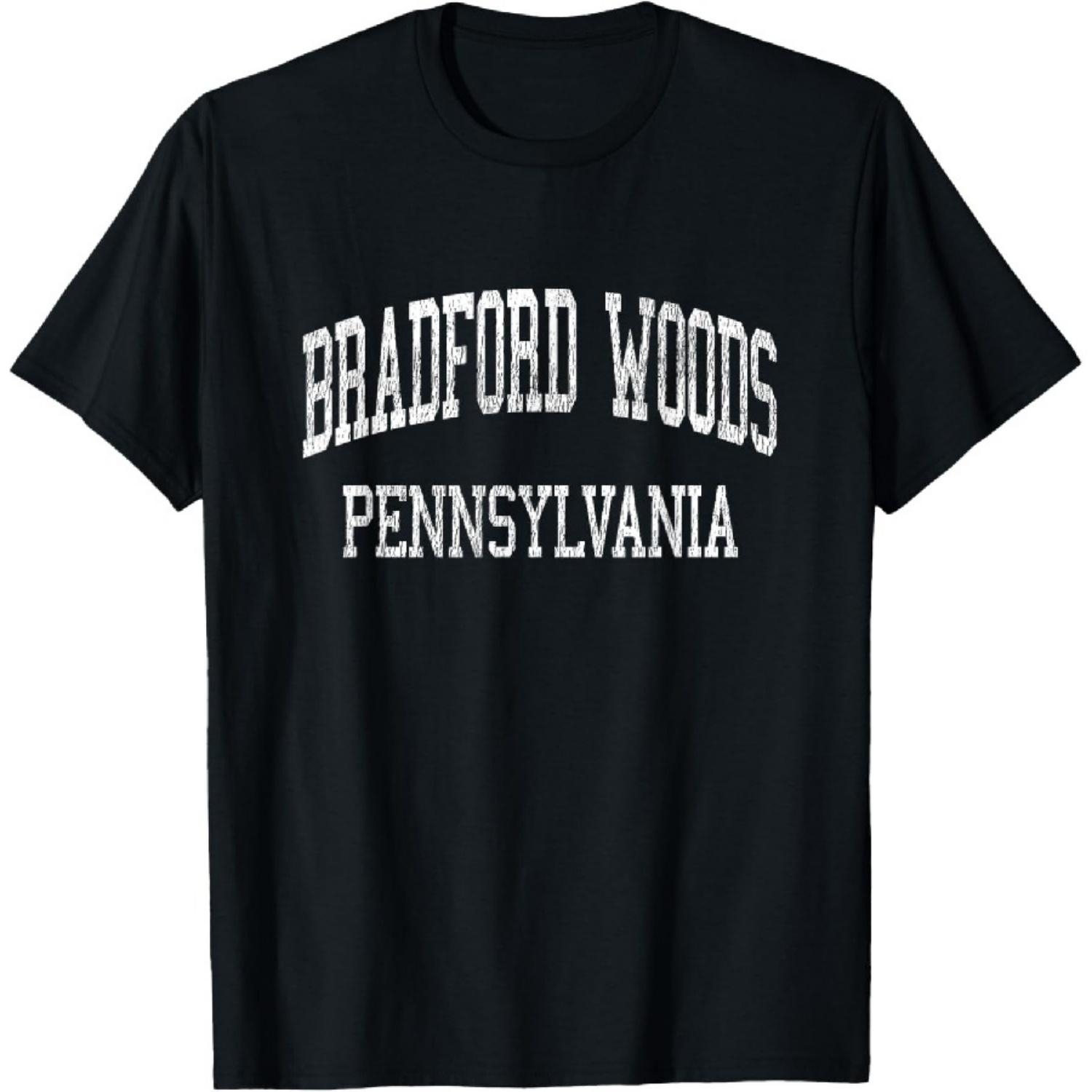 Винтажная спортивная футболка с дизайном Bradford Woods Pennsylvania PA XXXXXL чёрный