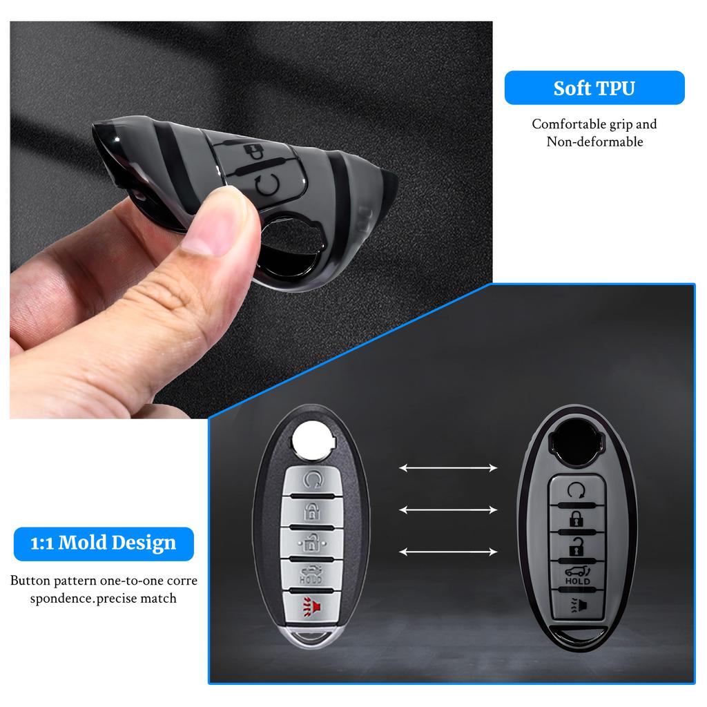 Soft TPU Key Case for Nissan Infiniti Rogue Altima Quest Pathfinder Sentra Patrol CIMA Fuga Armada Teana Murano Titan Car Key