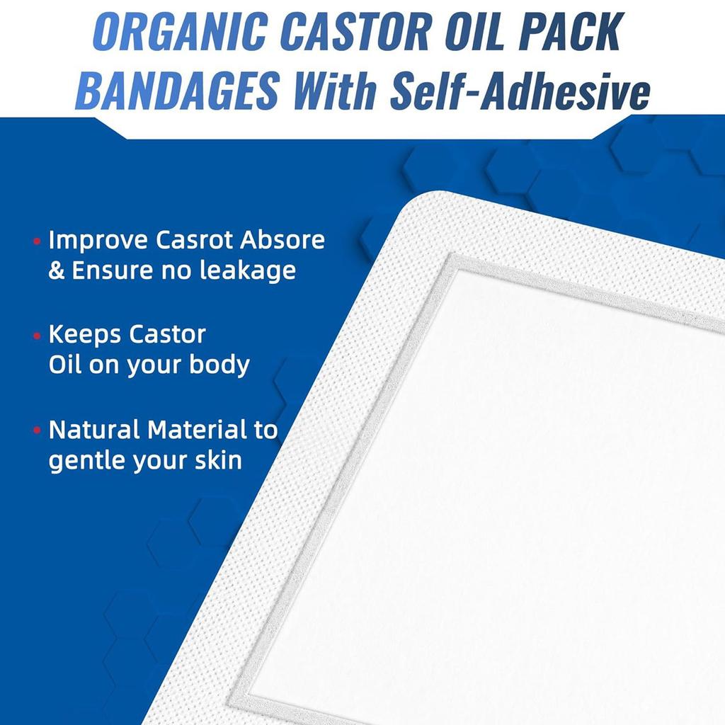10pcs Disposable Castor Oil Pack Highly Absorbent Anti Leakage Skin Friendly Adhesive Castor Oil Pack