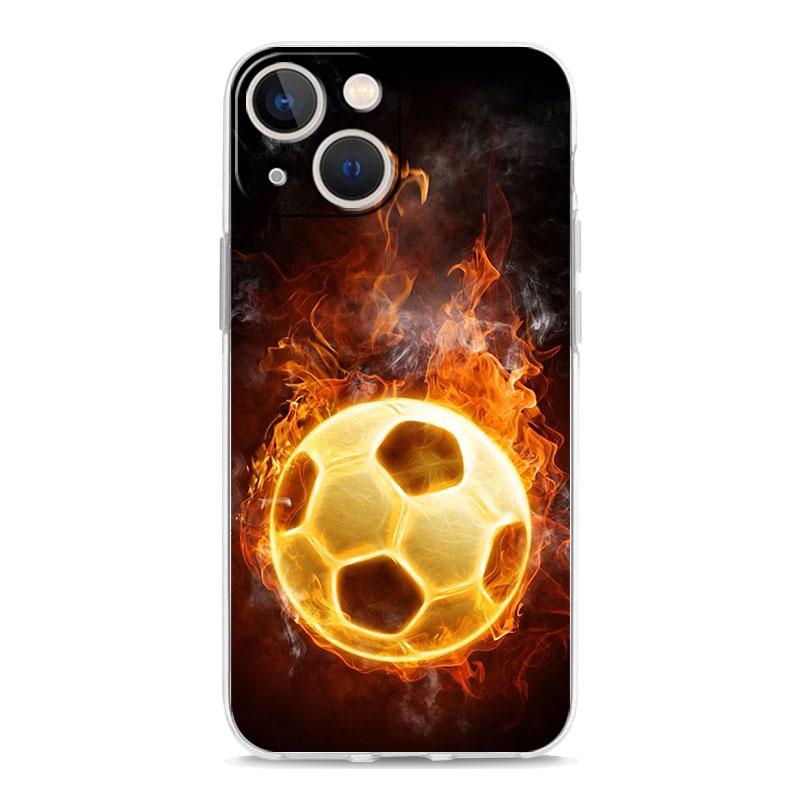 Phone Case For iPhone 18 15 14 13 12 Mini 11 Pro Max XS X XR 7 8 Plus Clear Silicone TPU Cover Football Passion Soccer Ball