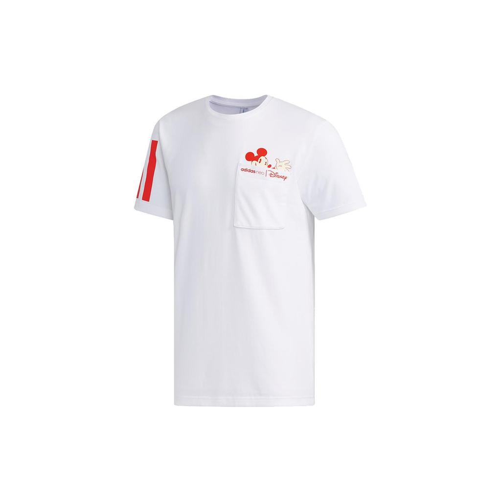 Adidas Neo T Shirts Men's White Crew Neck Moderate Straight Fit EI4542