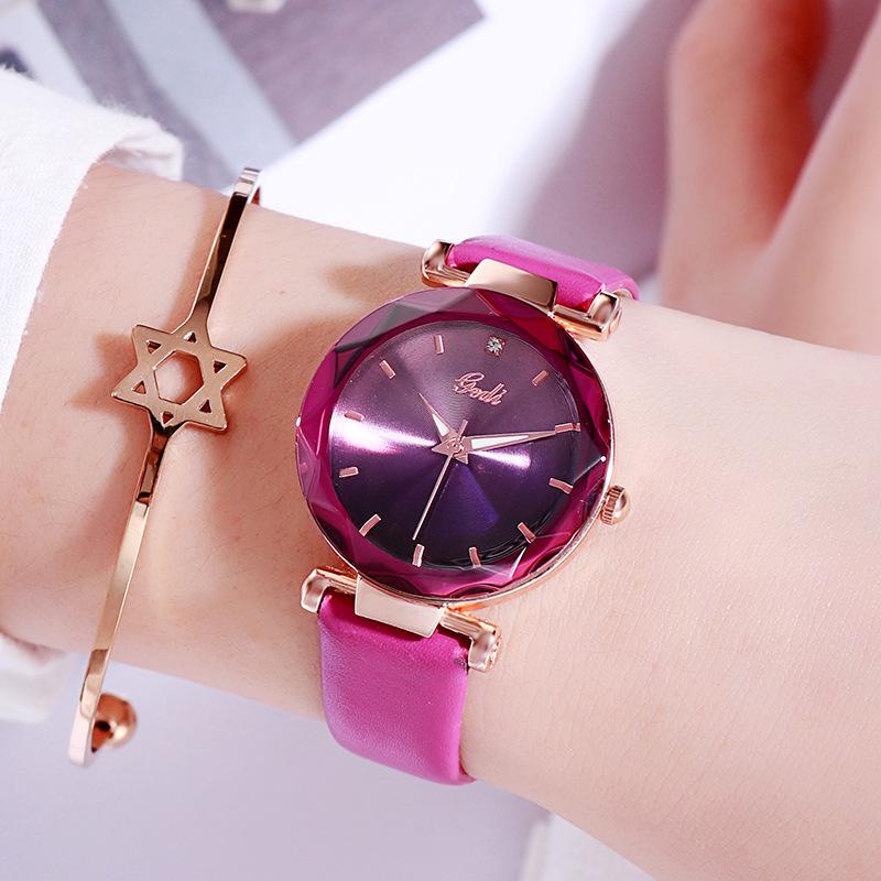 Gradual Change Color Disc Belt Women'S Watch, Waterproof Quartz Student Watch, Fashionable And Fresh Women'S Watch