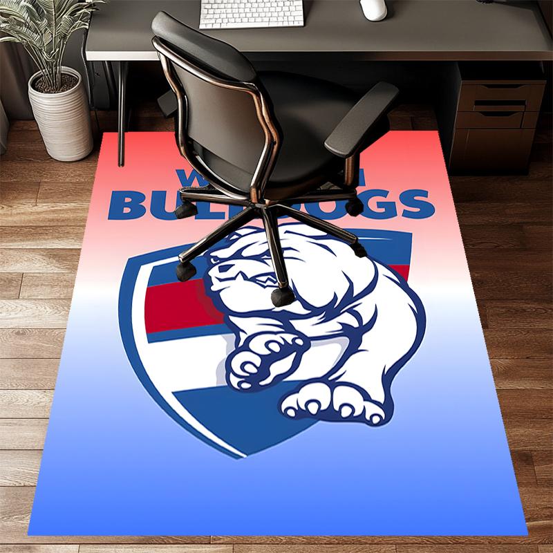 Western Bulldogs Polyester Carpet, Soft Indoor Mat for Office Chair, Living Room, Computer Desk - Decorative Home Office Rug Design