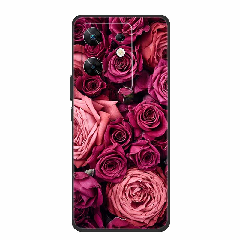 

Для Infinix Note 30 VIP Чехол Coque Цветы Черный Силикон Мягкая Задняя Крышка Чехлы Для Infinix Note 30 Pro 30i Zero 30 Чехол для Телефона Infinix Note 30i