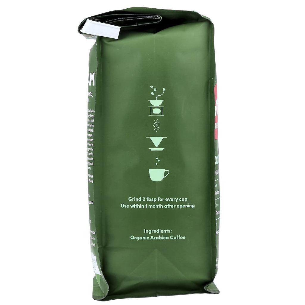GoodSam, Single Origin Organic Coffee, Connected Day, Whole Bean, Dark Roast, 12oz
