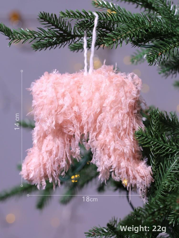 Creative Christmas Tree Socks Heart Shaped Feather Pendant Christmas Decoration For Festive Tree Decor