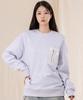 Ellamo French Terry Zipper Pocket Oversized Sweatshirt [Melange]