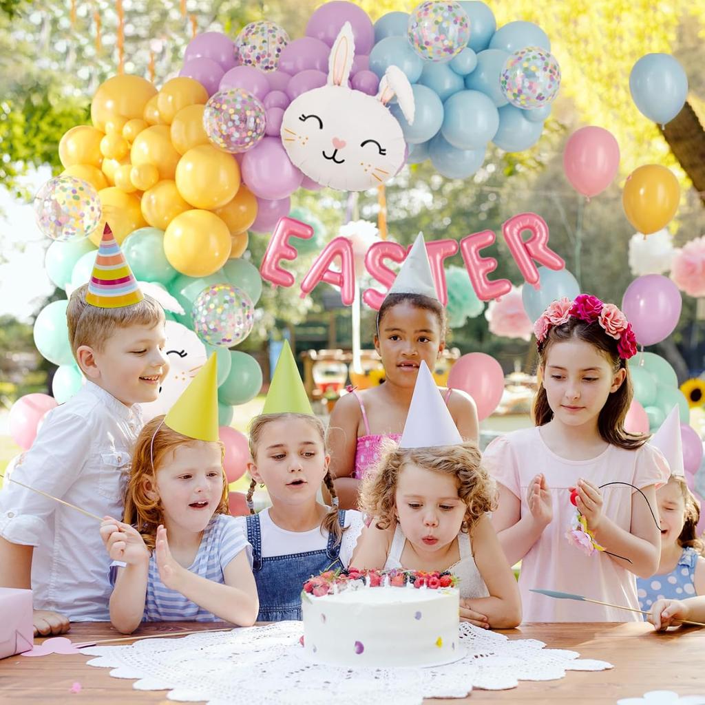 Easter Egg Balloons Inflatable Hatching Design Bunny Foil Balloons Kit for Easter Party Decorations Birthday Home Celebration
