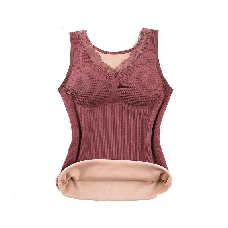 Women's Warm Autumn/Winter Fleece-Lined Elastic Vest with Chest Pads